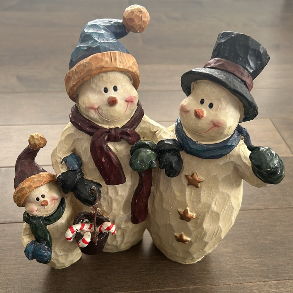 ✨Host Pick✨Holiday Snowman Family, Christmas Decor Wooden Winter Ornament